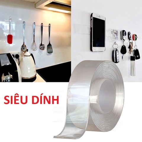 BĂNG KEO NANO 2 MẶT SIÊU DÍNH TRONG SUỐT DÀI 3M GIÁ SỈ