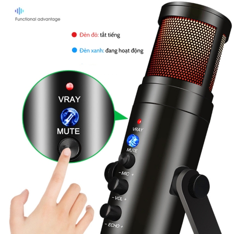 MIC THU ÂM LIVETREAMS MU900 LED RGB GIÁ SỈ