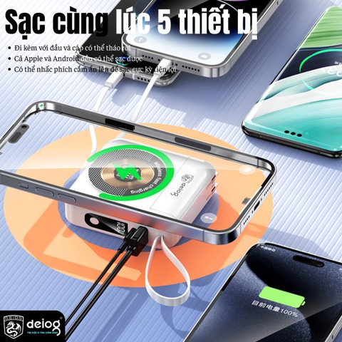 PIN SẠC DỰ PHÒNG KHÔNG DÂY CHÍNH HÃNG DEIOG DY-207 20.000MAH SẠC NHANH 22.5W