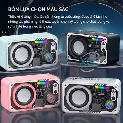 LOA BLUETOOTH V1 LED RGB THIẾT KẾ VỎ TRONG SUỐT