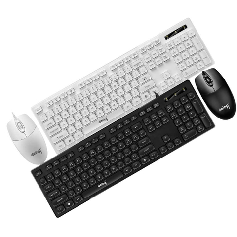 COMBO PHÍM CHUỘT CÓ DÂY CHÍNH HÃNG DEIOG DY-912 (TRẮNG)