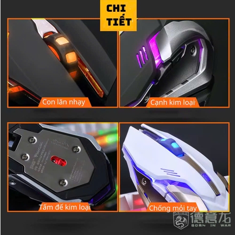 COMBO PHÍM CHUỘT CÓ DÂY CHÍNH HÃNG DEIOG DY-313 LED RGB (TRẮNG)