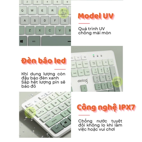 COMBO PHÍM CHUỘT KHÔNG DÂY CHÍNH HÃNG V68 2.4G (ĐEN)