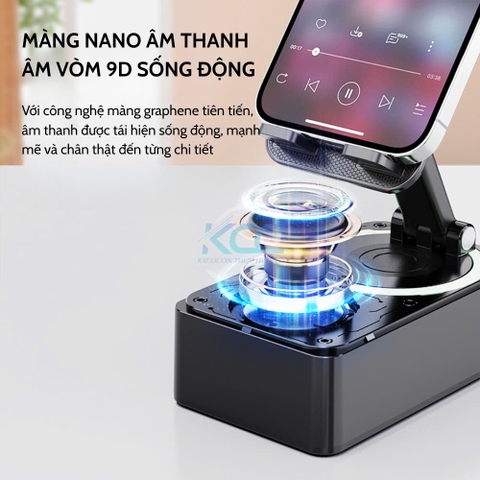 LOA BLUETOOTH KIÊM GIÁ ĐỠ ĐIỆN THOẠI PK-01 XOAY 360 ĐỘ