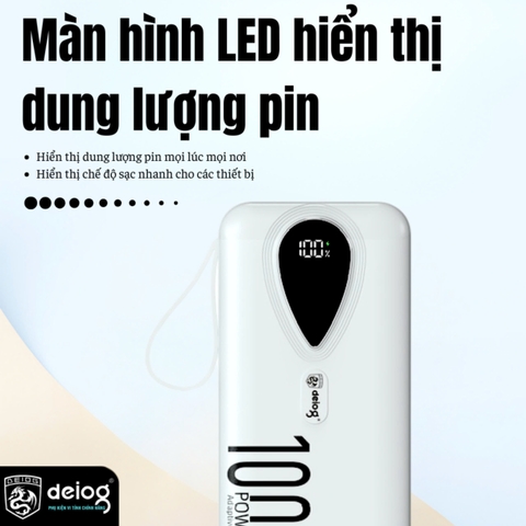 PIN SẠC DỰ PHÒNG CHÍNH HÃNG DEIOG DY-104 10.000MAH SẠC NHANH 22.5W