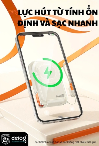 PIN SẠC DỰ PHÒNG KHÔNG DÂY CHÍNH HÃNG DEIOG DY-208 20.000MAH SẠC NHANH 22.5W