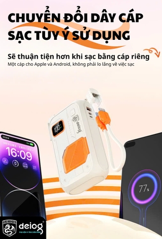 PIN SẠC DỰ PHÒNG KHÔNG DÂY CHÍNH HÃNG DEIOG DY-208 20.000MAH SẠC NHANH 22.5W