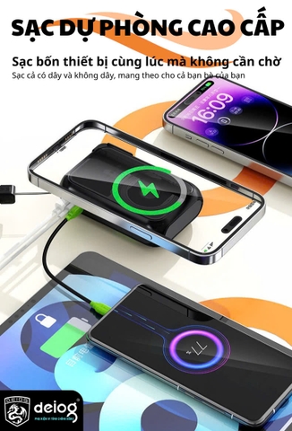 PIN SẠC DỰ PHÒNG KHÔNG DÂY CHÍNH HÃNG DEIOG DY-208 20.000MAH SẠC NHANH 22.5W