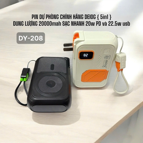 PIN SẠC DỰ PHÒNG KHÔNG DÂY CHÍNH HÃNG DEIOG DY-208 20.000MAH SẠC NHANH 22.5W