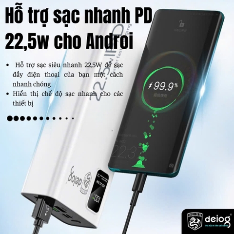 PIN SẠC DỰ PHÒNG CHÍNH HÃNG DEIOG DY-301 30.000MAH SẠC NHANH 22.5W