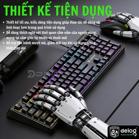 COMBO PHÍM CƠ CÓ DÂY CHÍNH HÃNG DEIOG AK-116