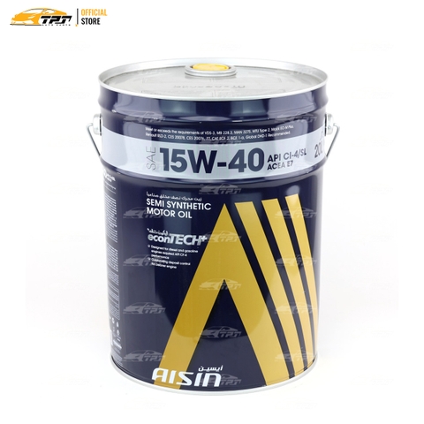 15W-40 CI4/SL Nhớt Động Cơ Semi Synthetic ECSI154PNL [20 Lit] AISIN