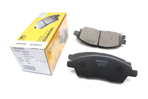 B1N093T - Bố Thắng - Má Phanh TRƯỚC Nissan GRAND LIVINA VN 1.8 10-12 Nissan SUNNY VN 1.5 13- TIDA 1.6 04-10 ADVICS - Japan