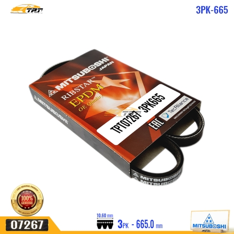 3PK665 Dây Curoa Deawoo SPARK 0.8 / MATIZ SE 0.8 MITSUBOSHI - Japan