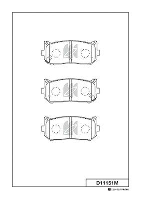 D11151M Bố Thắng - Má Phanh SAU Kia SPECTRA VN 1.6 03-06 MK Kashiyama - Japan