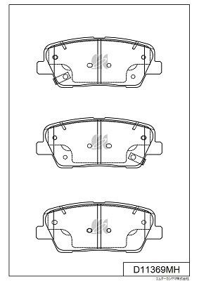 D11369MH Bố Thắng - Má Phanh SAU Hyundai SANTAFE 2.2 - 2.4 16-18 MK Kashiyama - Japan