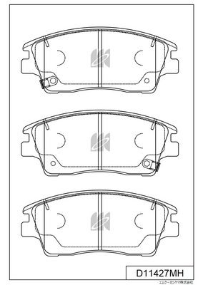 D11427MH Bố Thắng - Má Phanh TRƯỚC Hyundai TUCSON 1.6 2.0 17-21 ELANTRA 1.6 TURBO 16-21 MK Kashiyama - Japan