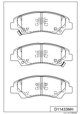 D11433MH Bố Thắng - Má Phanh TRƯỚC Hyundai GRAND I10 17-21 MK Kashiyama - Japan