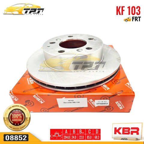 KF103 Đĩa Thắng TrướcMercedes MB100 - MB140 [294.0 mm] KBR - Taiwan