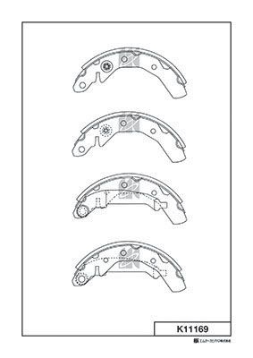 K11169 Bố Thắng - Má Phanh SAU Chevrolet SPARK 0.8 1.0 08-16 MK Kashiyama - Japan