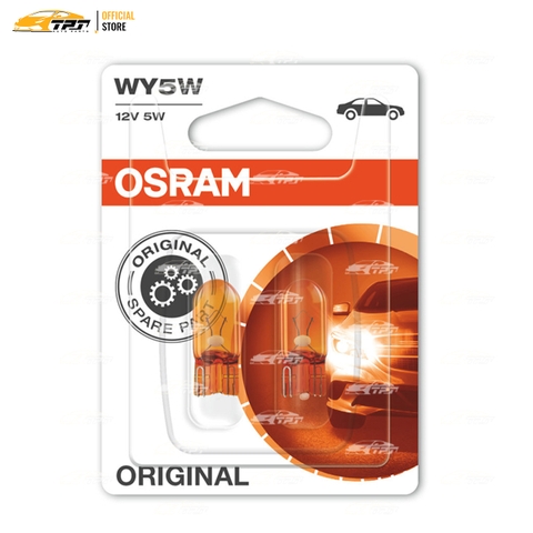 282702B Bóng Đèn Halogen Tiêu Chuẩn Ghim Nhỏ T10 WY5W Bóng Vàng [12V - 5W] Vĩ = 2c OSRAM - Germany