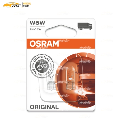 284502B Bóng Đèn Halogen Tiêu Chuẩn Ghim Nhỏ T10 W5W Bóng Trắng [24V - 5W] Vĩ = 2c OSRAM - Germany