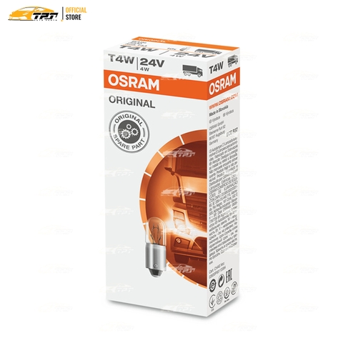 3930 Bóng Đèn Halogen Biển Số Tiêu Chuẩn T4W BA9S [24V - 4W] Hộp = 10c OSRAM - Germany