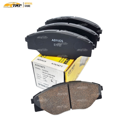 A1N167T - Bố Thắng - Má Phanh TRƯỚC Toyota INNOVA VN 2.0 06-16 HILUX 2.5 DIESEL 04-11 LAND CRUISER 4.5 5.7 07- ADVICS - Japan