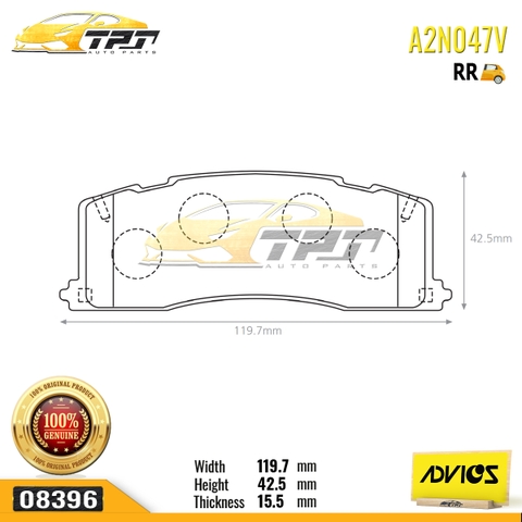 A2N047V - Bố Thắng - Má Phanh SAU Toyota PREVIA 2.4 90-00 ADVICS - Japan