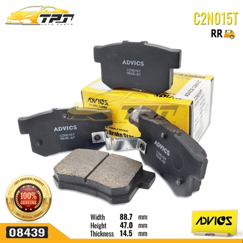 C2N015T - Bố Thắng - Má Phanh SAU Honda ACCORD 90-11 CIVIC 1.8 2.0 06-16 CRV 2.0 2.4 02-17 Suzuki SWIFT 1.3 1.5 04-10 ADVICS - Japan