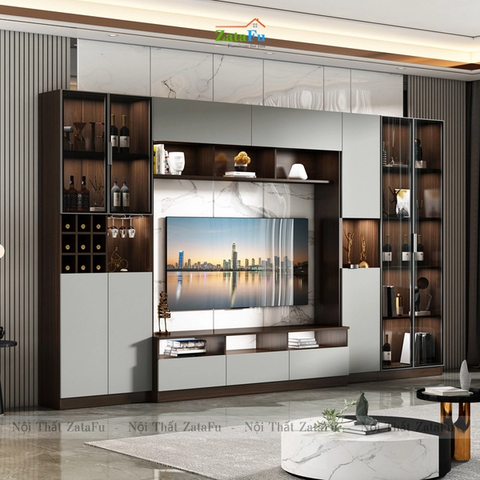 Mẹo Trang Trí Kệ Tivi Gỗ Phòng Khách Đẹp Độc Đáo