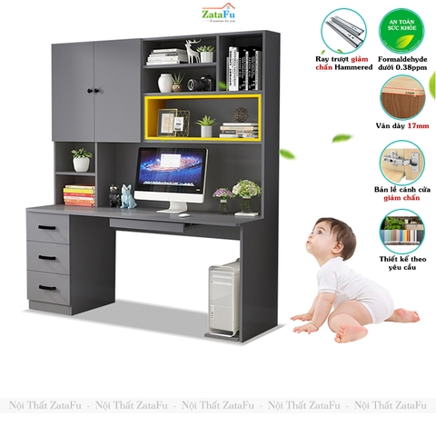 Bàn Làm Việc Gỗ Công Nghiệp MDF Có Ngăn Kéo Bàn Phím Hiện Đại BLV-157 ZataFu