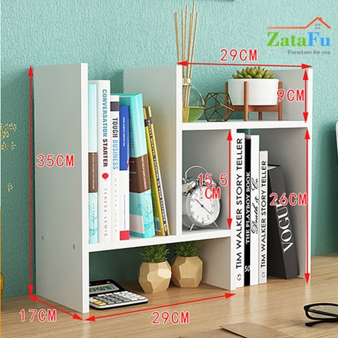 Kệ sách gỗ lắp ghép để bàn tùy chỉnh đa năng KTT-01