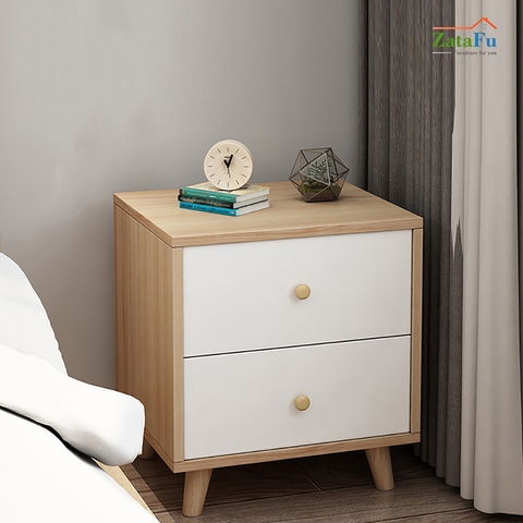 Tủ Kệ Để Đầu Giường Có 2 Ngăn Kéo Trang Trí Phòng Ngủ TUTT-01 ZataFu
