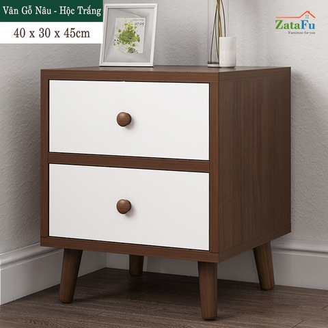 Tủ Kệ Để Đầu Giường Có 2 Ngăn Kéo Trang Trí Phòng Ngủ TUTT-01 ZataFu