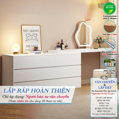 Bàn Trang Điểm Tùy Chính Kích Thước Kết Hợp Tủ Trang Trí BTD-28 ZataFu