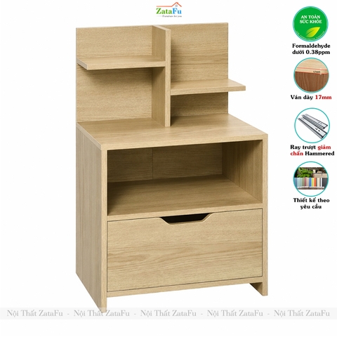 Tủ Kệ Để Đầu Giường Thiết Kế Ngăn Kéo Tủ Gỗ MDF Lõi Xanh Chống Ẩm TDG-49 ZataFu