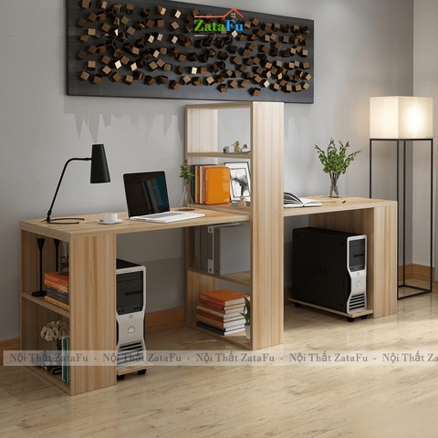 Bàn Làm Việc Gỗ MDF Bàn Học Sinh Bàn Đôi Để PC BLV-168 ZataFu