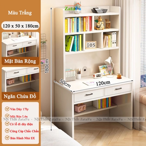Bàn Làm Việc Gỗ MDF Thiết Kế Hiện Đại Nhiều Ngăn Chứa Đồ BLV-163 ZataFu