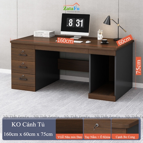 Bàn Làm Việc Gỗ MDF Hiện Đại Nhiều Ngăn BLV-165 ZataFu