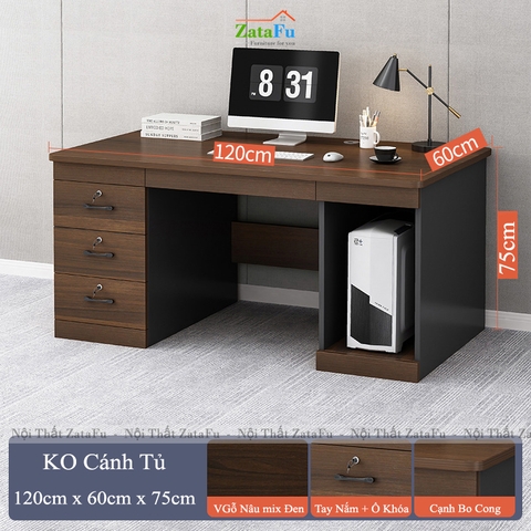 Bàn Làm Việc Gỗ MDF Hiện Đại Nhiều Ngăn BLV-165 ZataFu