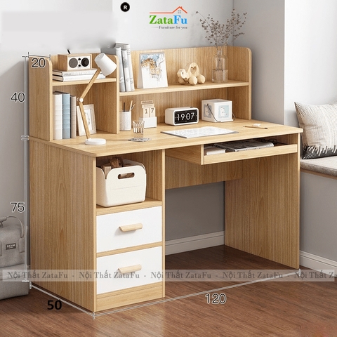 Bàn Học Bàn Làm Việc Có Kệ Sách Và Ngăn Kéo BLV-172 ZataFu