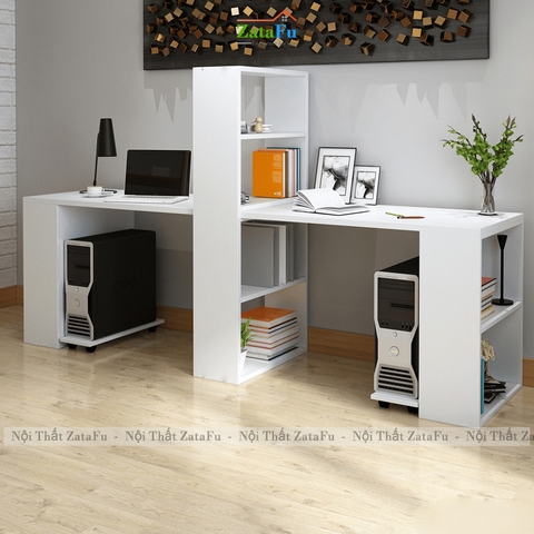 Bàn Làm Việc Gỗ MDF Bàn Học Sinh Bàn Đôi Để PC BLV-168 ZataFu