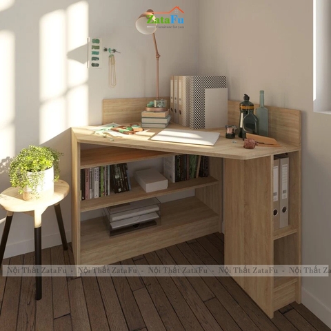 Bàn Làm Việc Góc Tường Gỗ MDF Thiết Kế Tiết Kiệm Không Gian BLV-166 ZataFu