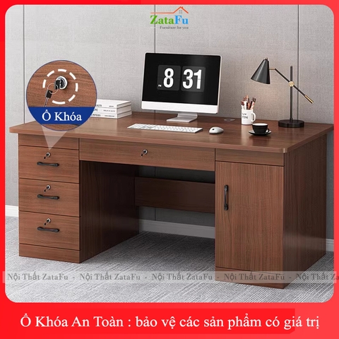 Bàn Làm Việc Gỗ MDF Hiện Đại Nhiều Ngăn BLV-165 ZataFu