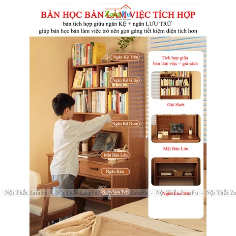 Bàn Làm Việc Gỗ MDF Thiết Kế Hiện Đại Nhiều Ngăn Chứa Đồ BLV-163 ZataFu