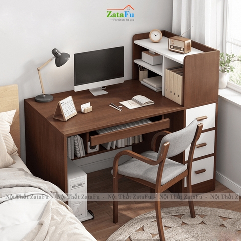 Bàn Làm Việc Thiết Kế Đơn Giản Kết Hợp Kệ Sách Và Ngăn Kéo Tiện Lợi BLV-171 ZataFu