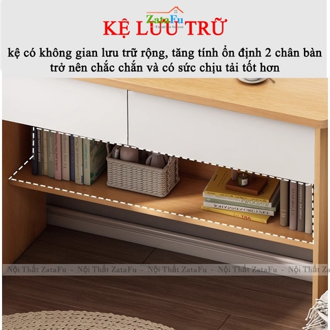 Bàn Học Bàn Làm Việc Gỗ MDF Cao Cấp Thiết Kế Đơn Giản BLV-162 ZataFu