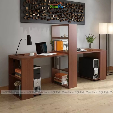 Bàn Làm Việc Gỗ MDF Bàn Học Sinh Bàn Đôi Để PC BLV-168 ZataFu