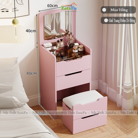 Bàn Trang Điểm Đa Năng Nhiều Ngăn Kéo Có Gương Led 3 Mod Hiện Đại BTD-35 ZataFu